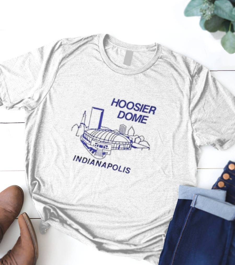Hoosier Dome Indianapolis Skyline T-Shirt