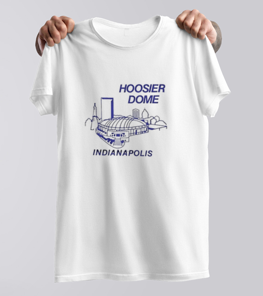 Hoosier Dome Indianapolis Skyline T-Shirt