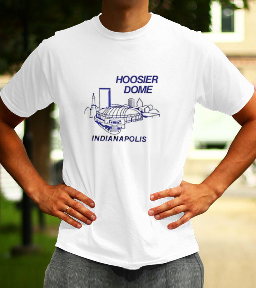 Hoosier Dome Indianapolis Skyline T-Shirt
