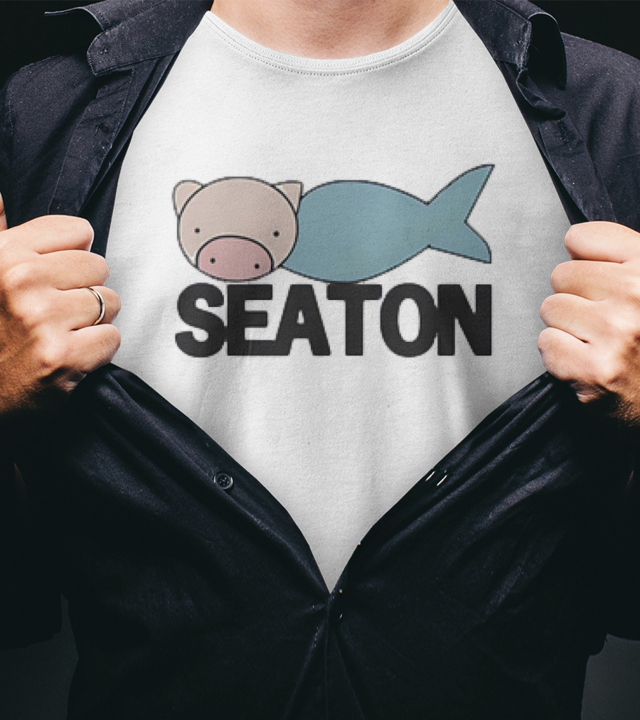 Seaton Pig Fish Design Luffy One Piece T-Shirt