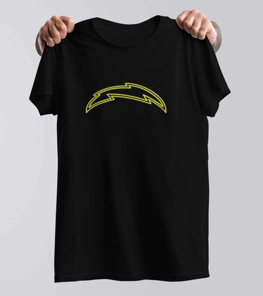 Chargers Danger High Boltage Lightning Bolt Neon Yellow T-Shirt