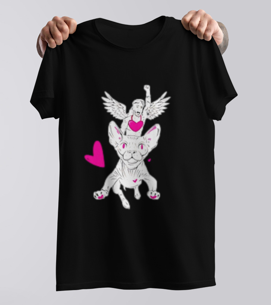 Love Doug Sphinx Angel And Cat With Hearts T-Shirt