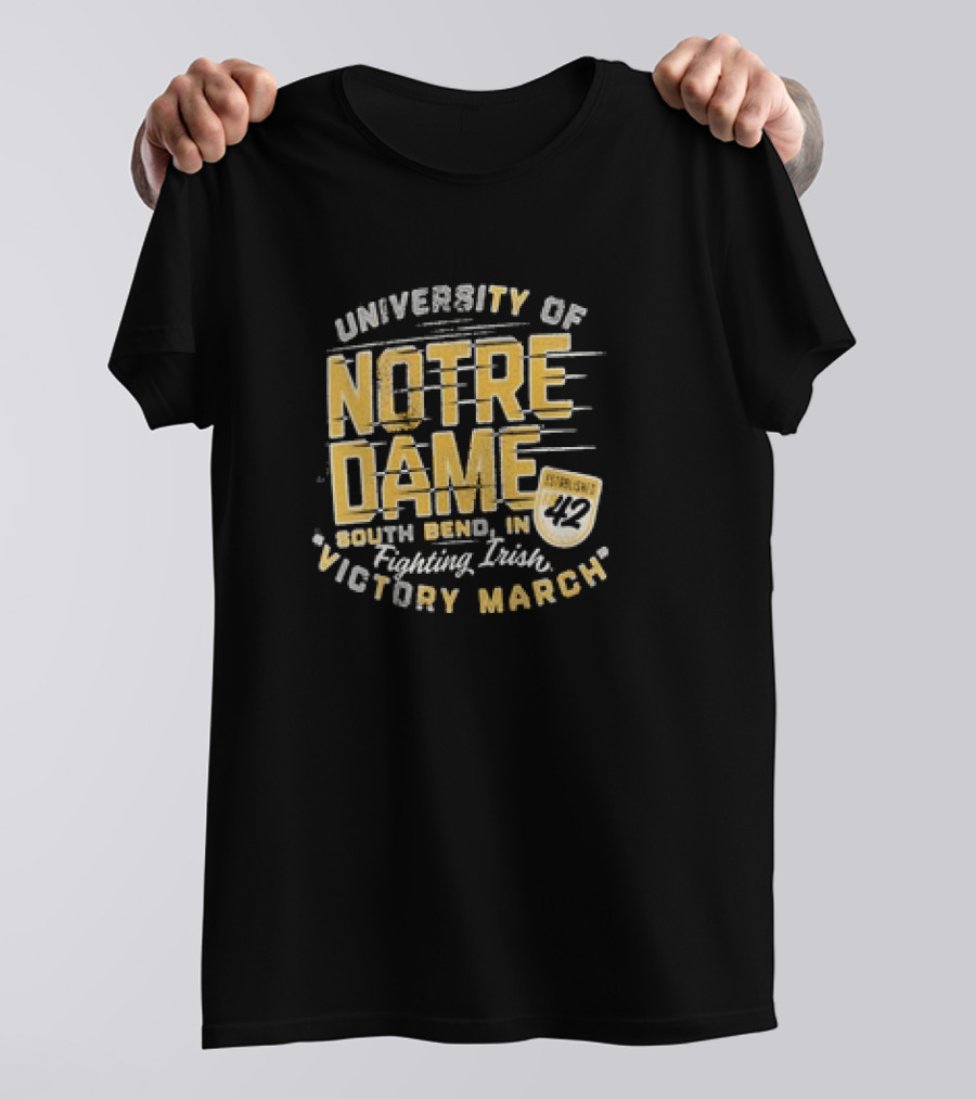 University Of Notre Dame Fighting Irish Victory March South Bend IN Stadium 42 T-Shirt