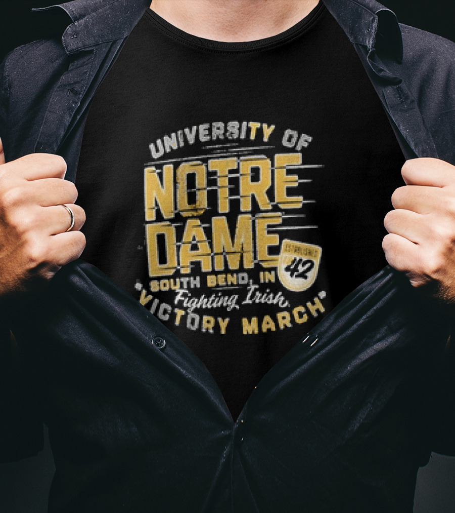 University Of Notre Dame Fighting Irish Victory March South Bend IN Stadium 42 T-Shirt