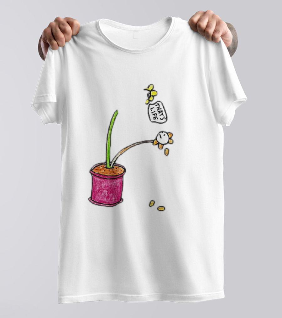 Flowers That's Life Drooping Plant With Bee T-Shirt