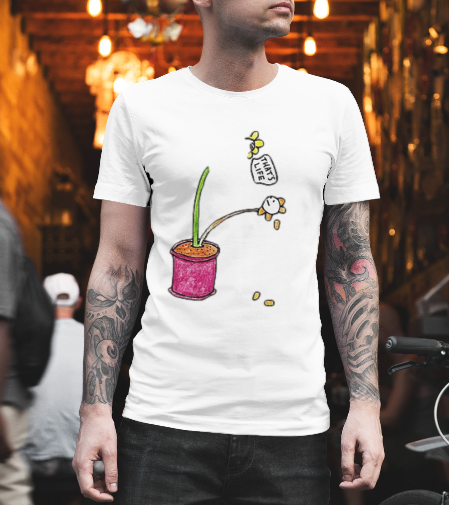 Flowers That's Life Drooping Plant With Bee T-Shirt