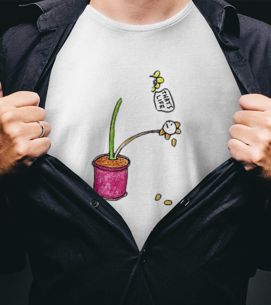 Flowers That's Life Drooping Plant With Bee T-Shirt