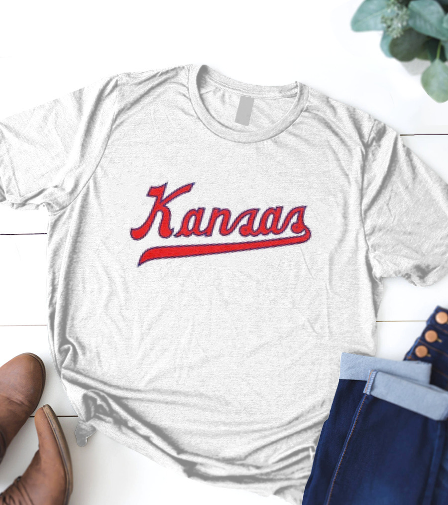 Kansas Jayhawks Red Script T-Shirt