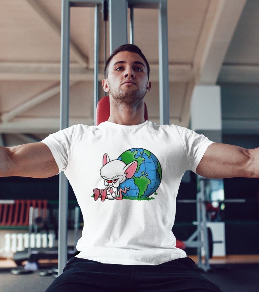 Pinky And The Brain World Domination Plan With Globe T-Shirt