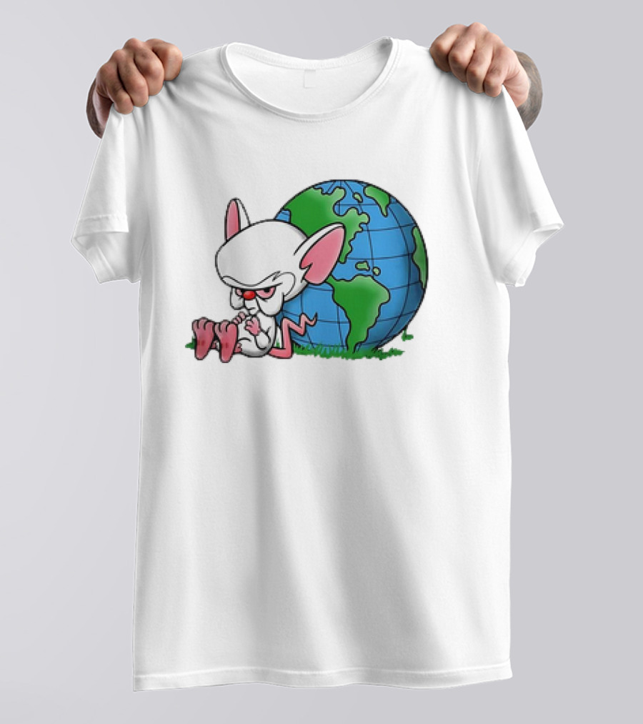 Pinky And The Brain World Domination Plan With Globe T-Shirt