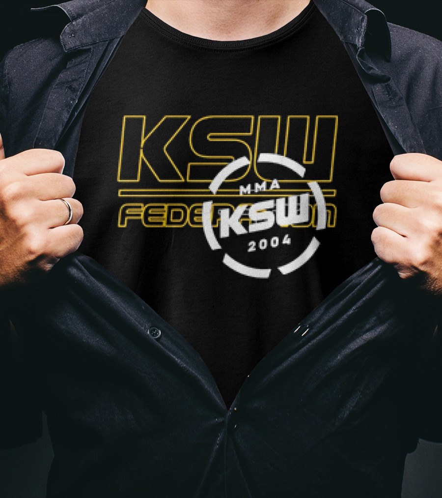 KSW Federation MMA 2004 Logo Black Yellow T-Shirt