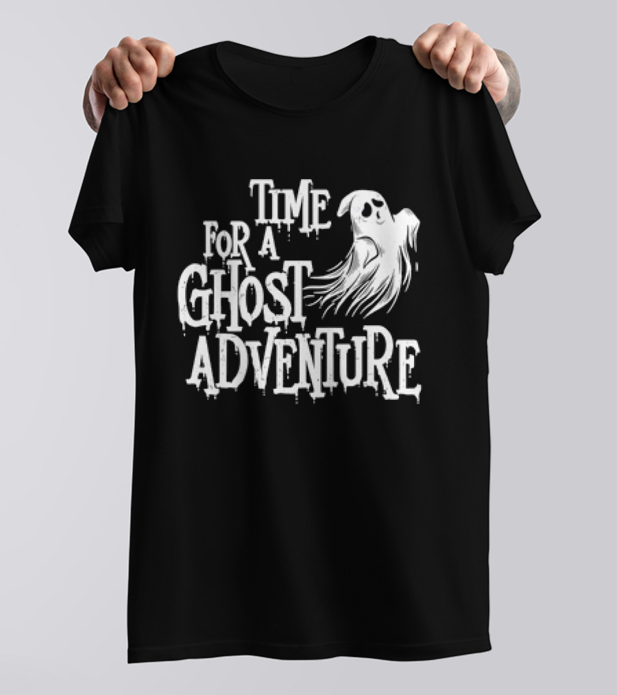 Skeleton Time For A Ghost Adventure With Spooky White Specter T-Shirt