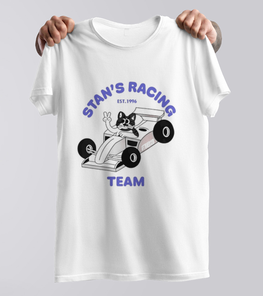 Stan's Racing Team Cat Est. 1996 Racing Car T-Shirt
