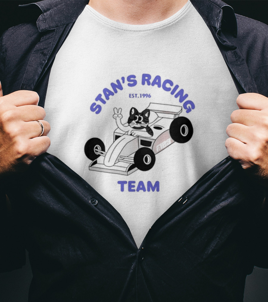 Stan's Racing Team Cat Est. 1996 Racing Car T-Shirt