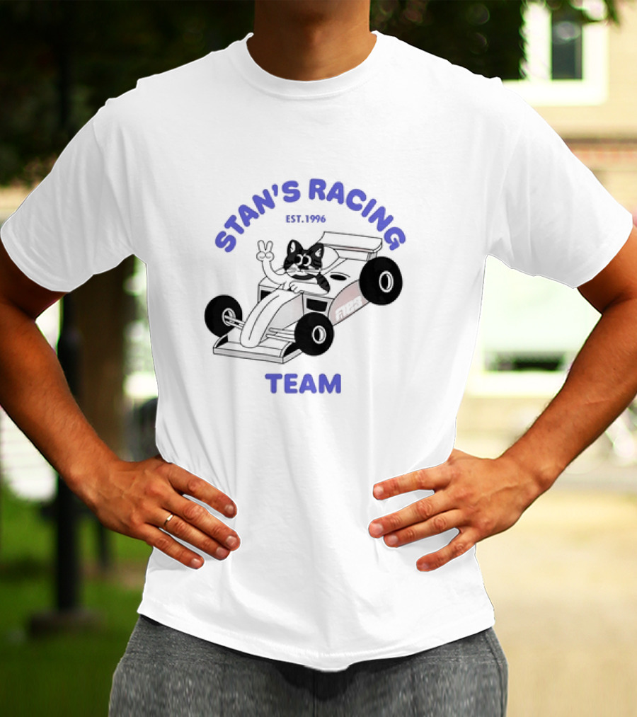 Stan's Racing Team Cat Est. 1996 Racing Car T-Shirt
