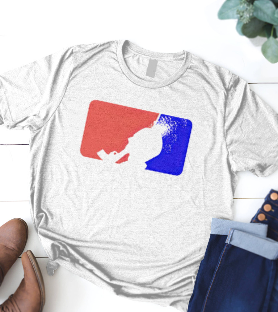 David Major League Shooting Silhouette Red Blue Funny T-Shirt