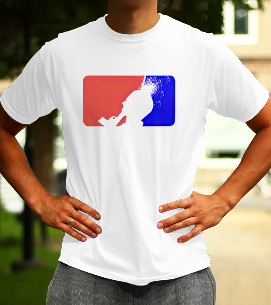 David Major League Shooting Silhouette Red Blue Funny T-Shirt