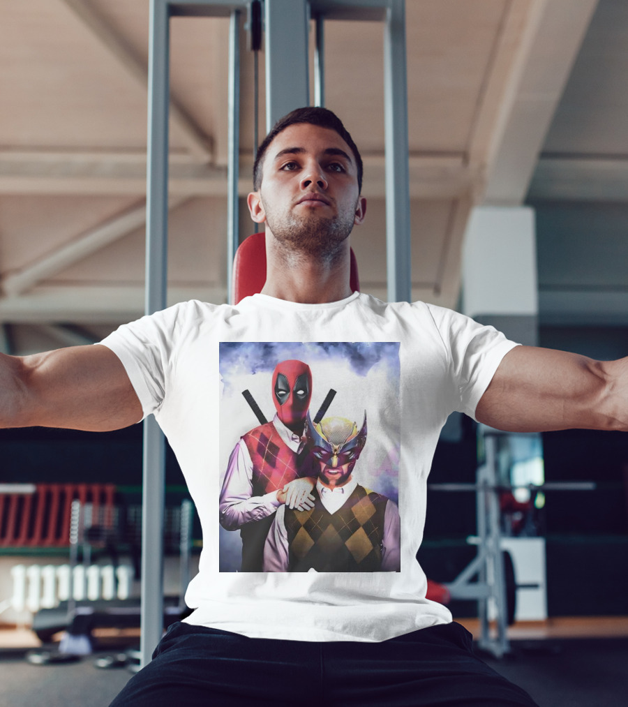 Retro Deadpool And Wolverine Step Brothers Iconic Parody Image T-Shirt