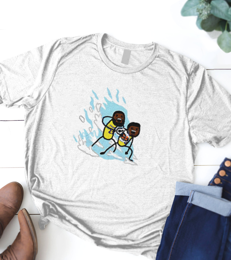LeBron James Los Angeles Lakers Father Son Kamehameha Basketball Anime Fusion T-Shirt
