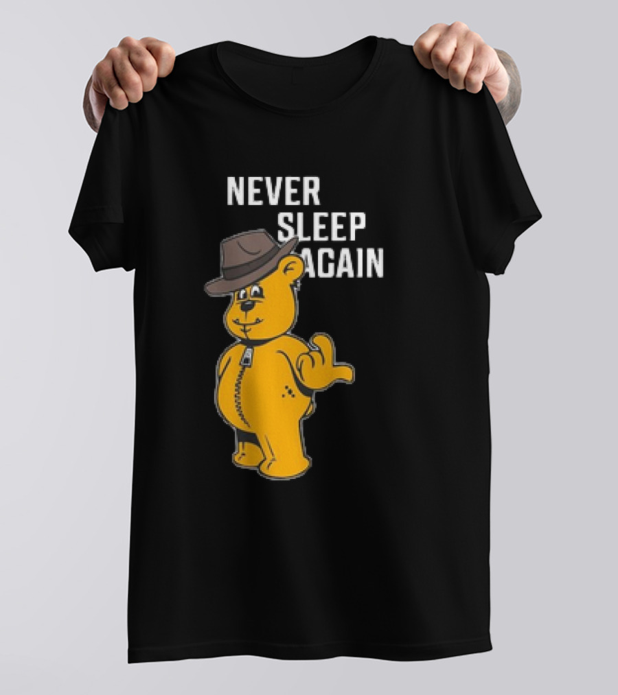 Never Sleep Again Zwart Wanna Play Nightmare Teddy Bear T-Shirt