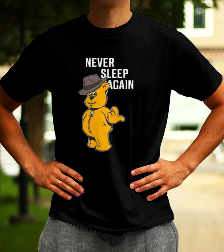 Never Sleep Again Zwart Wanna Play Nightmare Teddy Bear T-Shirt