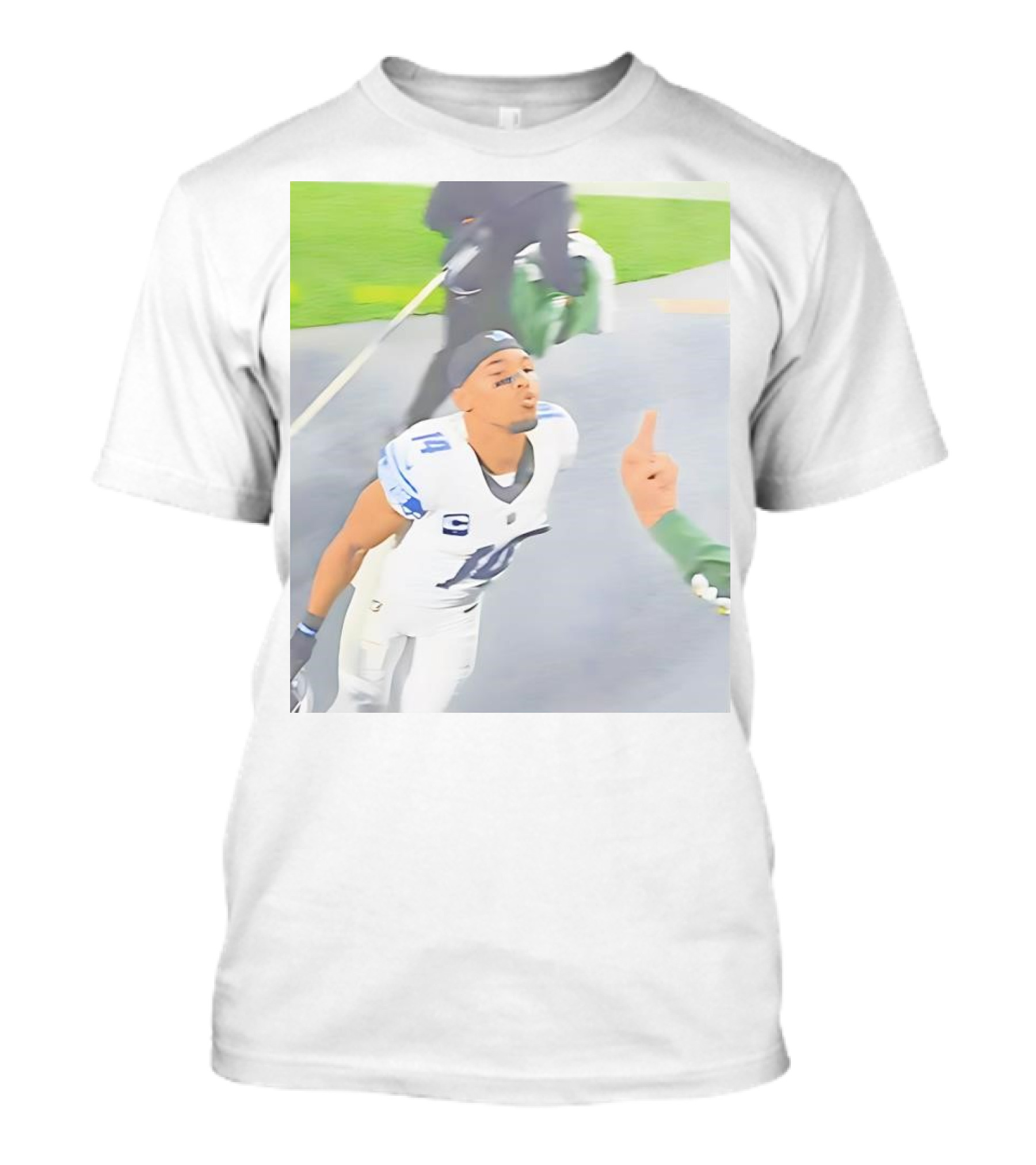 Amon Ra St Brown Number 14 Lions Kiss Meme T-Shirt