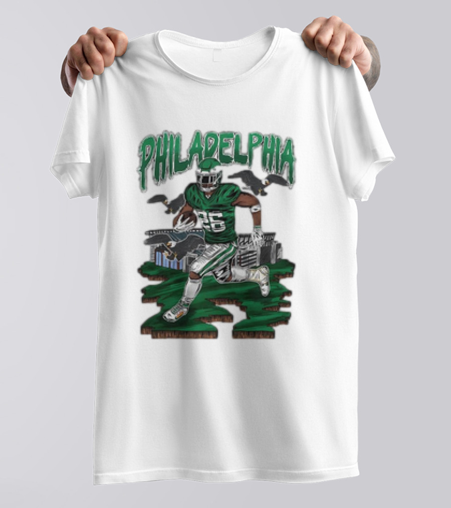 Philadelphia Eagles Saquon Barkley Bird Gang Running Player With Birds T-Shirt