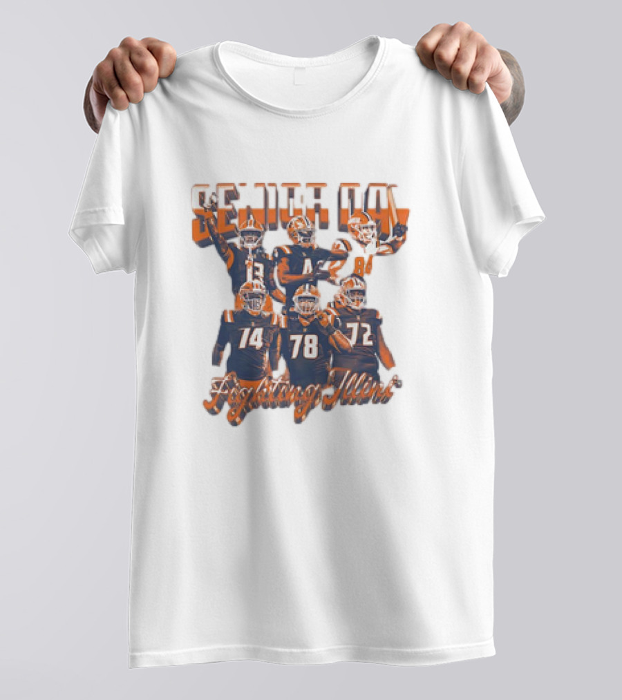 Senior Day Fighting Illini Players Illinois Football T-Shirt
