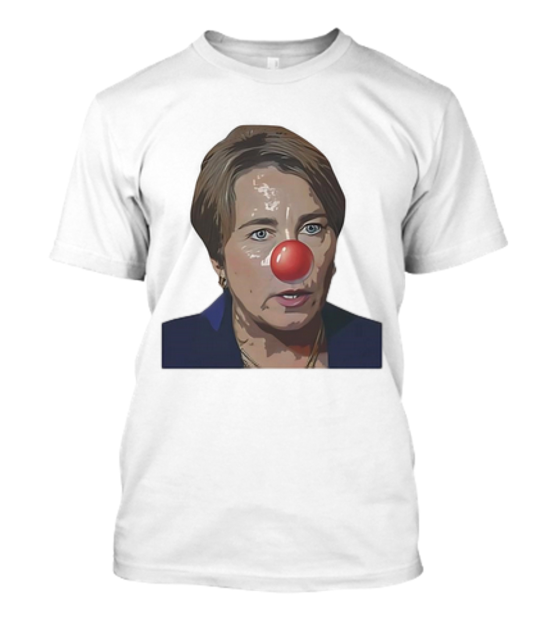Maura Healey Cartoon Clown Nose Face Image T-Shirt