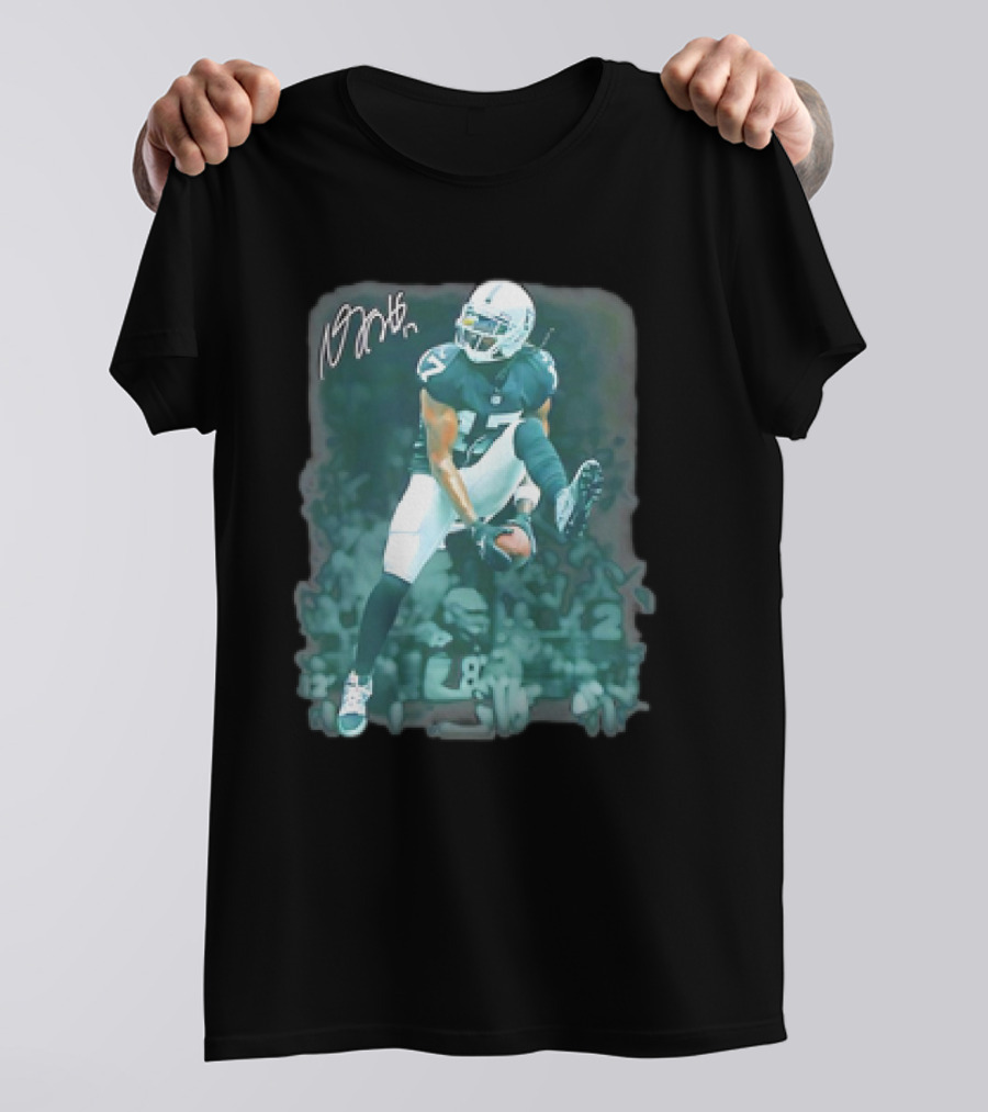 Davante Lavell Adams Leap For Glory Signature 17 Player Action Football T-Shirt