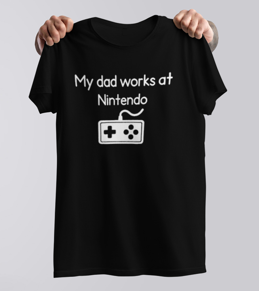 My Dad Works At Nintendo Retro Controller T-Shirt