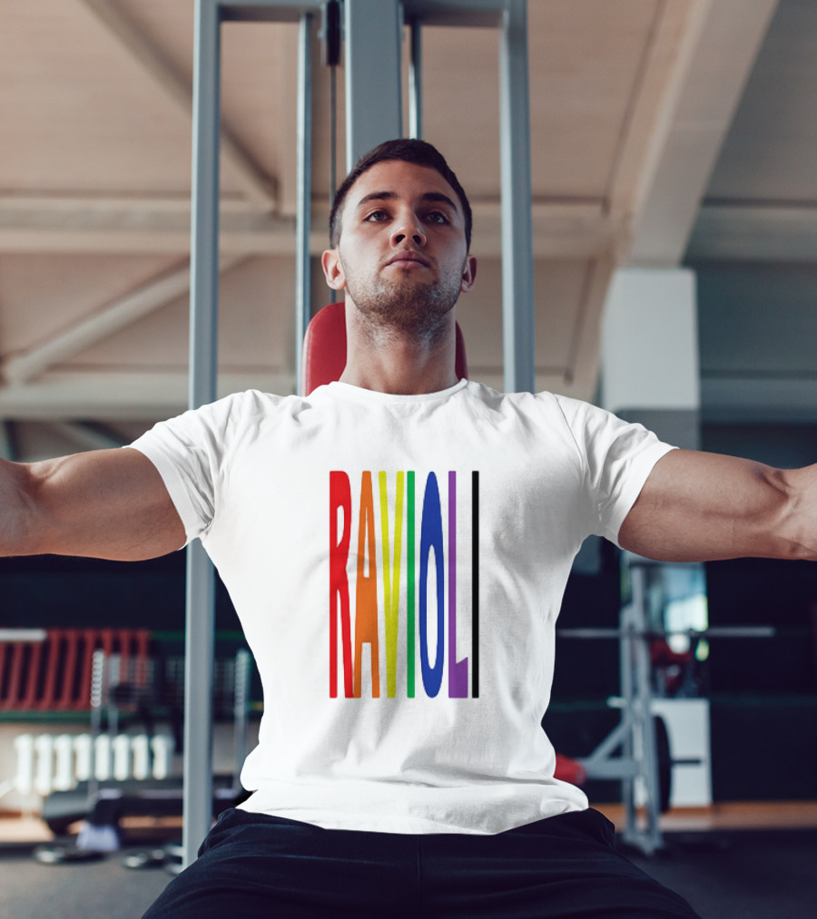 Ravioli Rainbow Colorful Block Letters T-Shirt