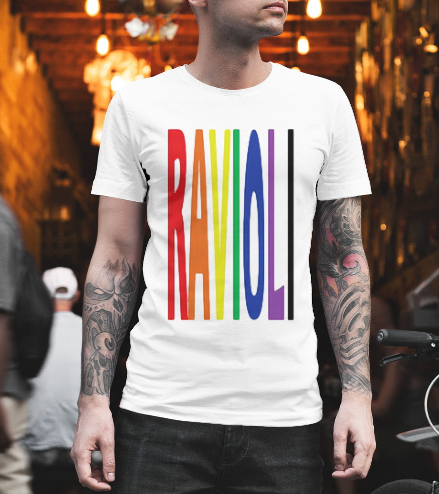 Ravioli Rainbow Colorful Block Letters T-Shirt