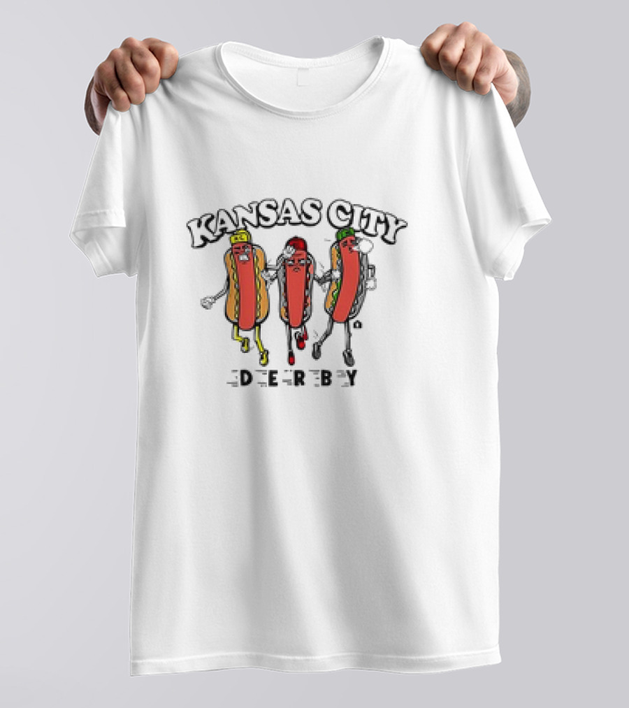 Kansas City Derby Hot Dog Trio Racing Fun T-Shirt