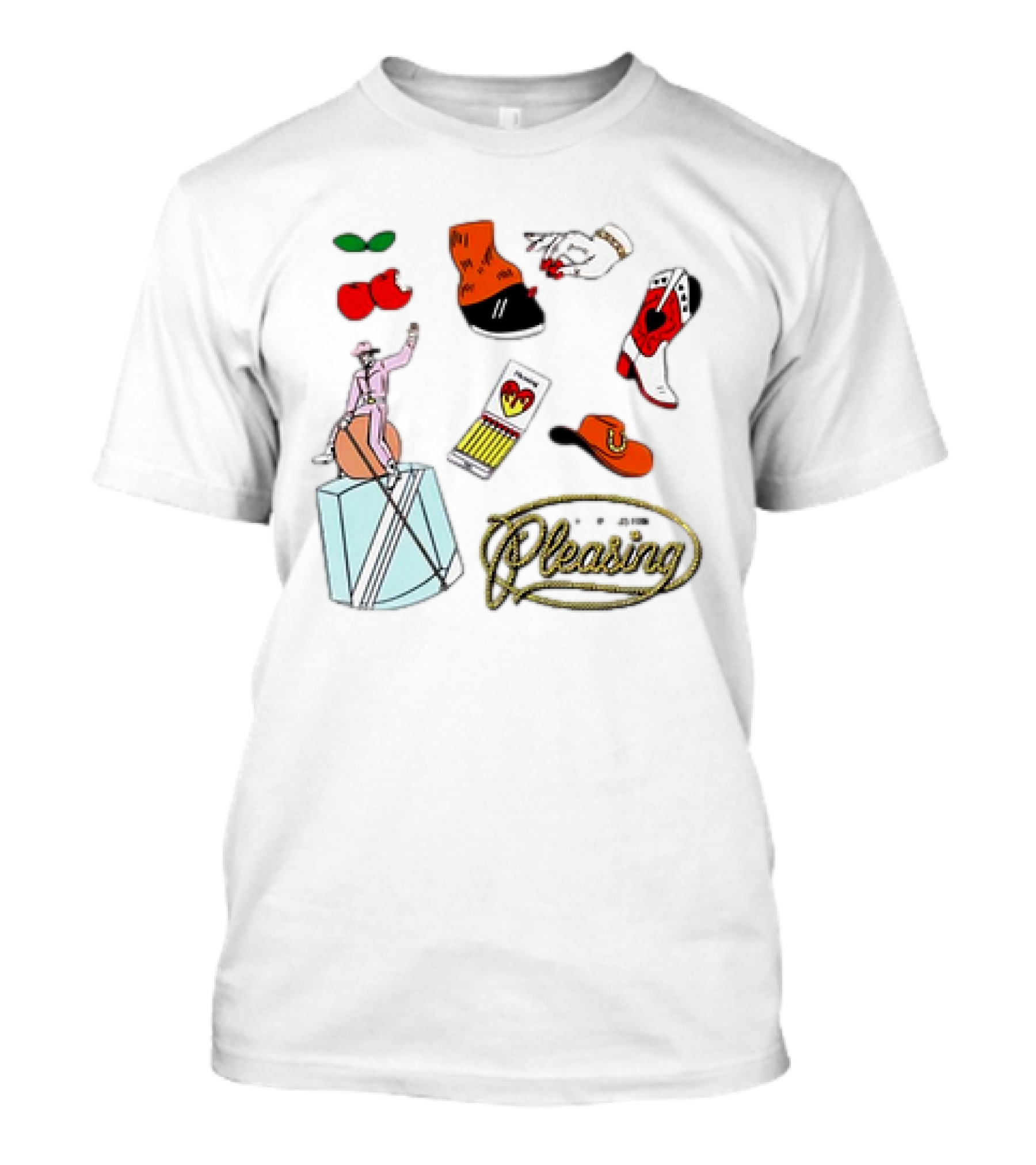 Keep Austin Pleasing Nail Painting Cowboy Boots And Cherry Icons T-Shirt