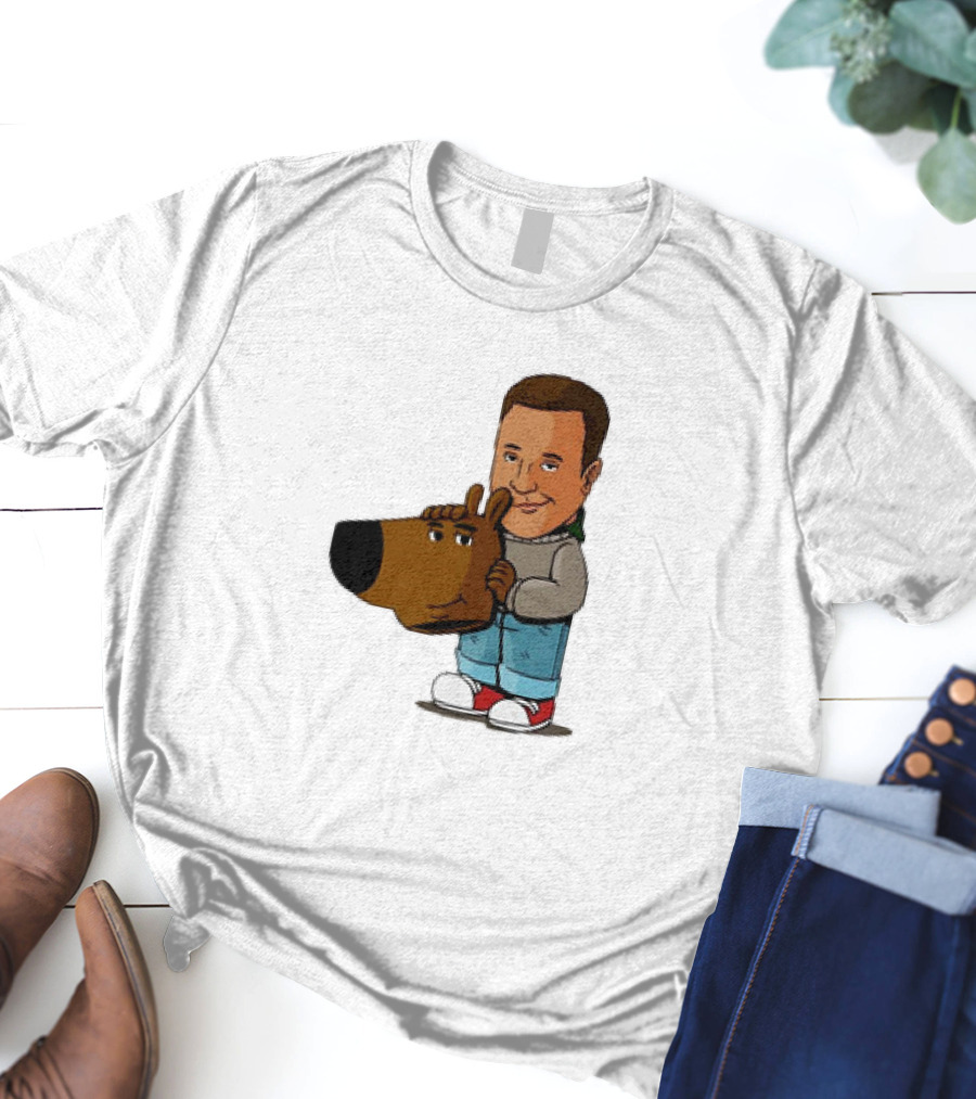 Kevin James Chill Guy Meme With Cartoon Style Scooby-Doo Head T-Shirt