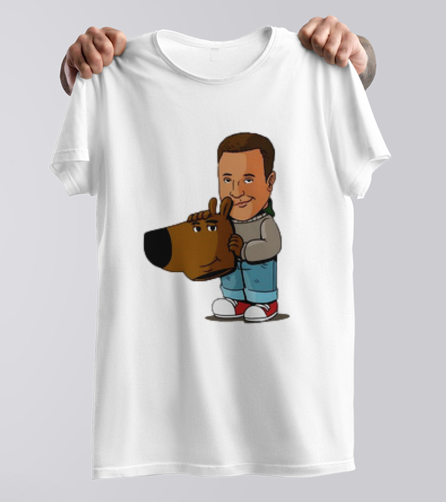 Kevin James Chill Guy Meme With Cartoon Style Scooby-Doo Head T-Shirt