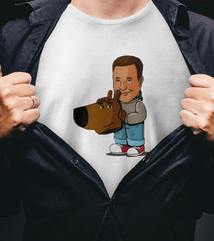 Kevin James Chill Guy Meme With Cartoon Style Scooby-Doo Head T-Shirt