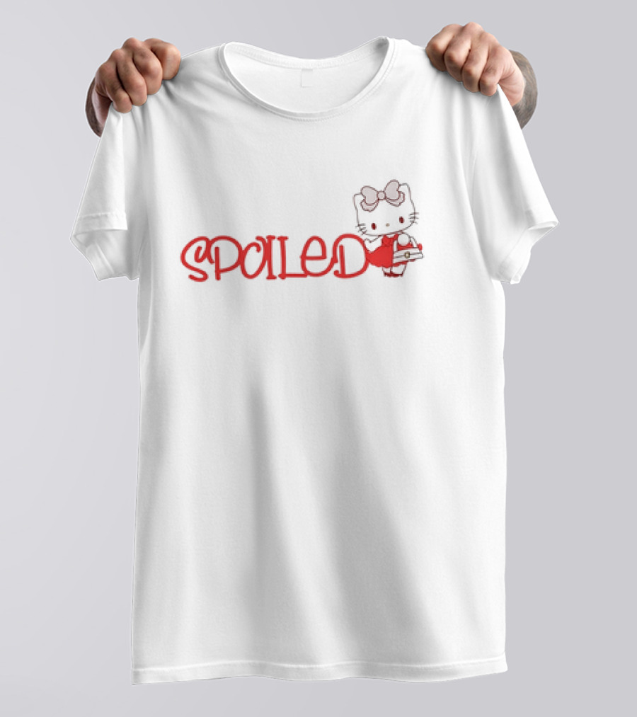 Spoiled Hello Kitty Character With Bow And Red Dress T-Shirt