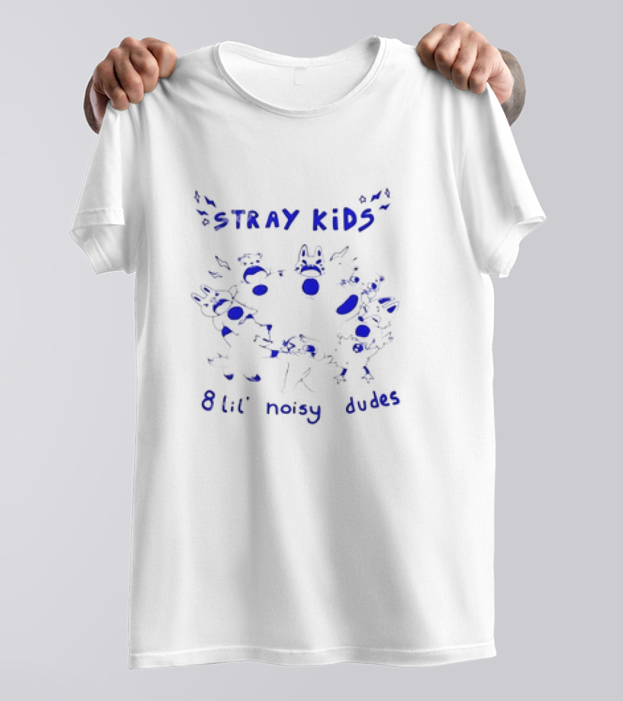 STRAY KIDS 8 Lil Noisy Dudes Playful Cartoon Characters T-Shirt