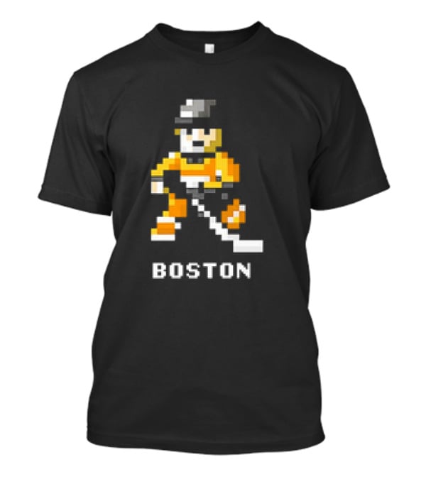 Boston Pixelated Hockey Player T-Shirt
