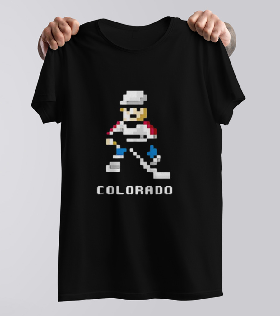 Colorado Pixel Hockey Player 8-Bit T-Shirt