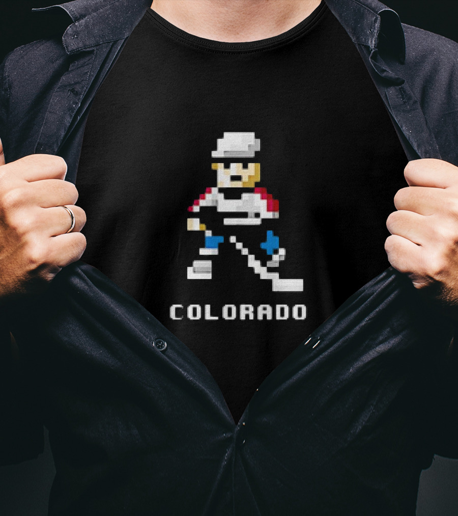Colorado Pixel Hockey Player 8-Bit T-Shirt