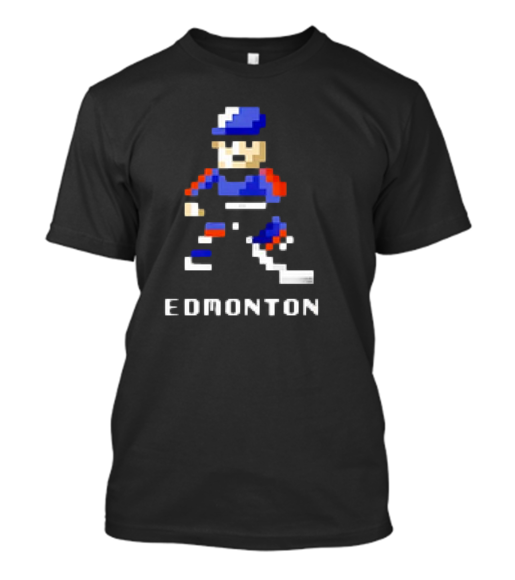 Edmonton Hockey 8-Bit Pixelated Player T-Shirt