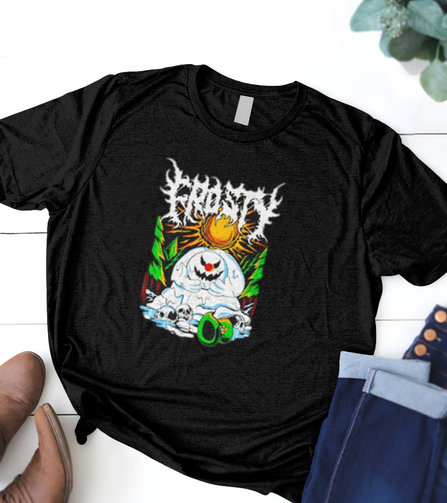 Frosty Melting Under The Sun With Skulls And Pine Trees T-Shirt