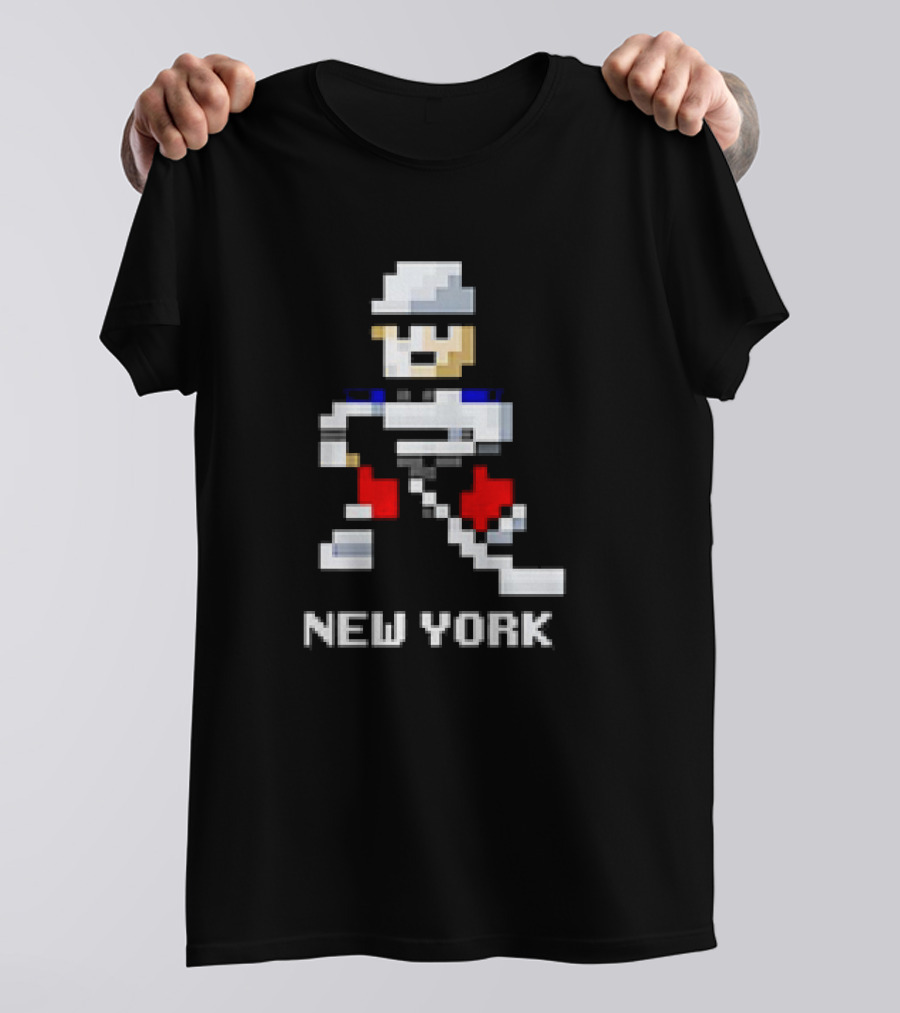 New York 8-bit Hockey Player T-Shirt