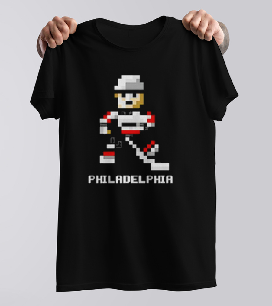 Philadelphia 8-Bit Hockey Pixel Art Player T-Shirt