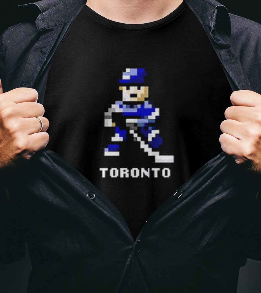 Toronto Bay 8-Bit Hockey Pixel Player T-Shirt