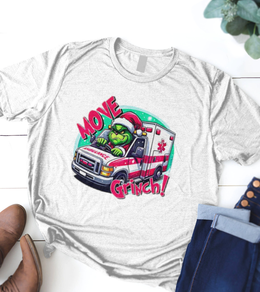 MOVE Grinch Christmas Ambulance Driver T-Shirt
