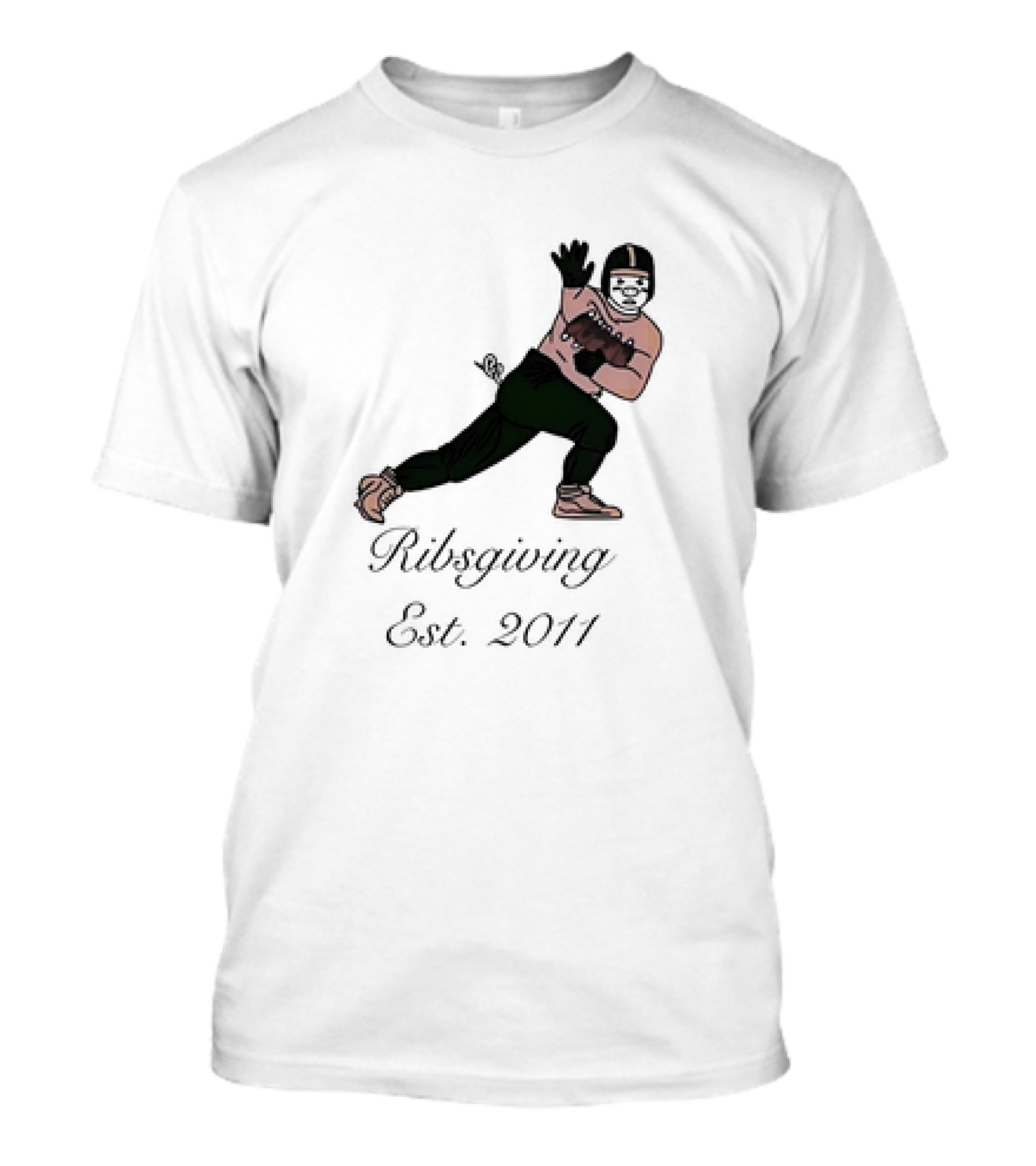 Green Pig Ribsgiving Est. 2011 Football Player T-Shirt